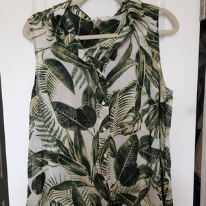H&M jungle print chiffon sleevles tunic